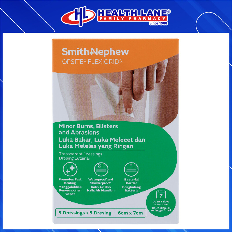 SMITH & NEPHEW OPSITE FLEXIGRID KALIS AIR FILM DRESSING 6CMx7CM (5'S)